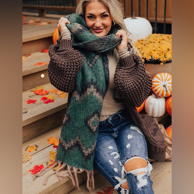 Impressions  Sonoma Breeze Scarf In Hunter Green  Brand New  Osfa  Be Clever